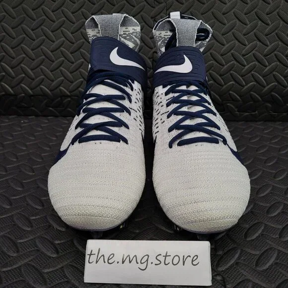 Nike Alpha Menace Elite 2 White/Navy Football Cleat Men's Sz 11.5 BV2077 101